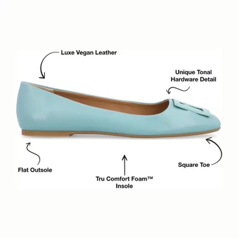 Journee Collection Cloudsteppers Zimia Womens Square Closed Toe Ballet Flats