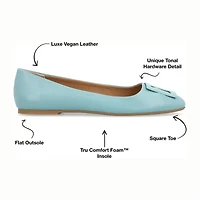 Journee Collection Cloudsteppers Zimia Womens Square Closed Toe Ballet Flats