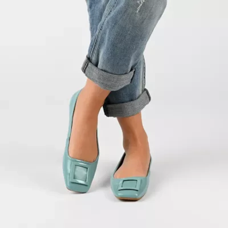 Journee Collection Cloudsteppers Zimia Womens Square Closed Toe Ballet Flats