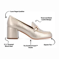 Journee Collection Nysaa Womens Square Closed Toe Block Heel Pumps