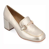 Journee Collection Nysaa Womens Square Closed Toe Block Heel Pumps