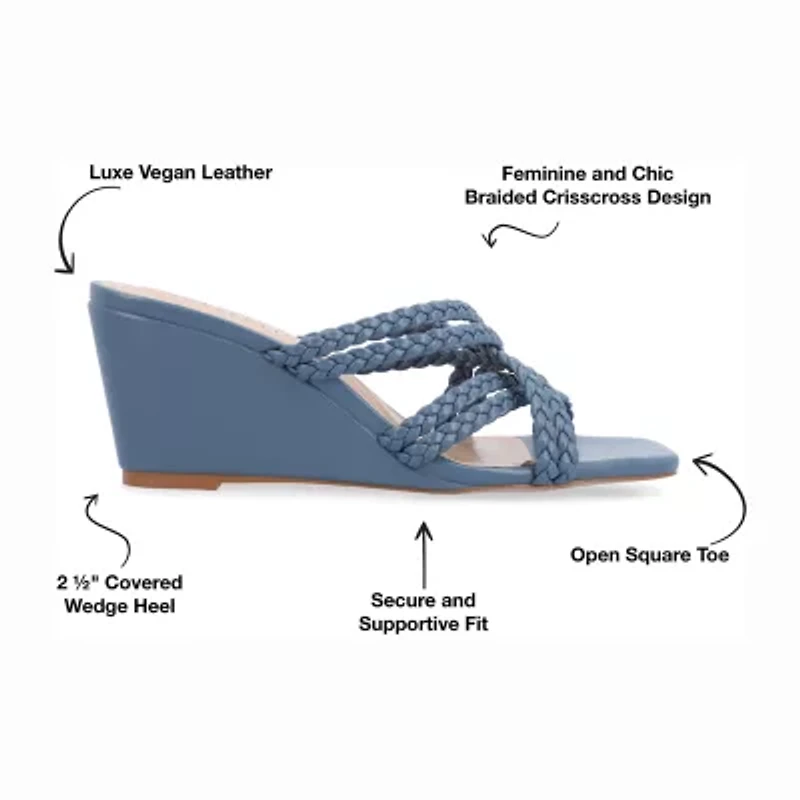 Journee Collection Womens Baylen Wedge Sandals