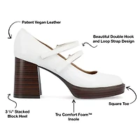 Journee Collection Shasta Womens Square Closed Toe Stacked Heel Pumps