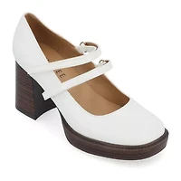 Journee Collection Shasta Womens Square Closed Toe Stacked Heel Pumps