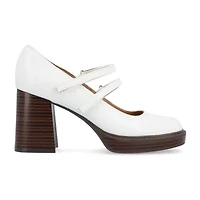 Journee Collection Shasta Womens Square Closed Toe Stacked Heel Pumps