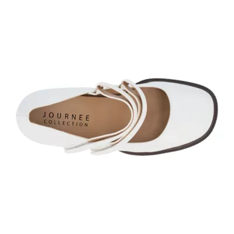 Journee Collection Shasta Womens Square Closed Toe Stacked Heel Pumps
