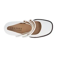 Journee Collection Shasta Womens Square Closed Toe Stacked Heel Pumps