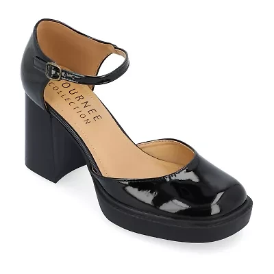Journee Collection Sophilynn Womens Square Closed Toe Stacked Heel Pumps