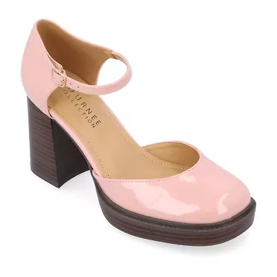 Journee Collection Sophilynn Womens Square Closed Toe Stacked Heel Pumps