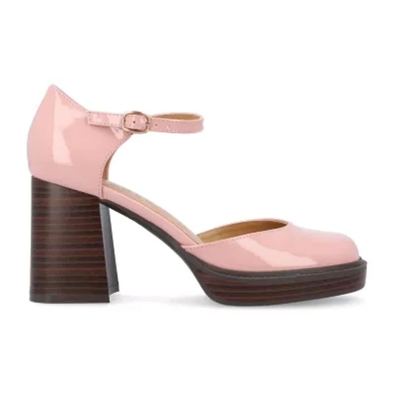 Journee Collection Sophilynn Womens Square Closed Toe Stacked Heel Pumps