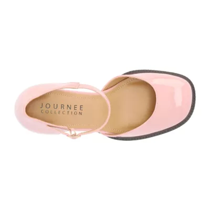 Journee Collection Sophilynn Womens Square Closed Toe Stacked Heel Pumps