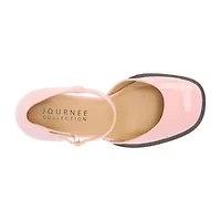 Journee Collection Sophilynn Womens Square Closed Toe Stacked Heel Pumps