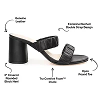 Journee Signature Vidda Womens Round Open Toe Block Heel Pumps