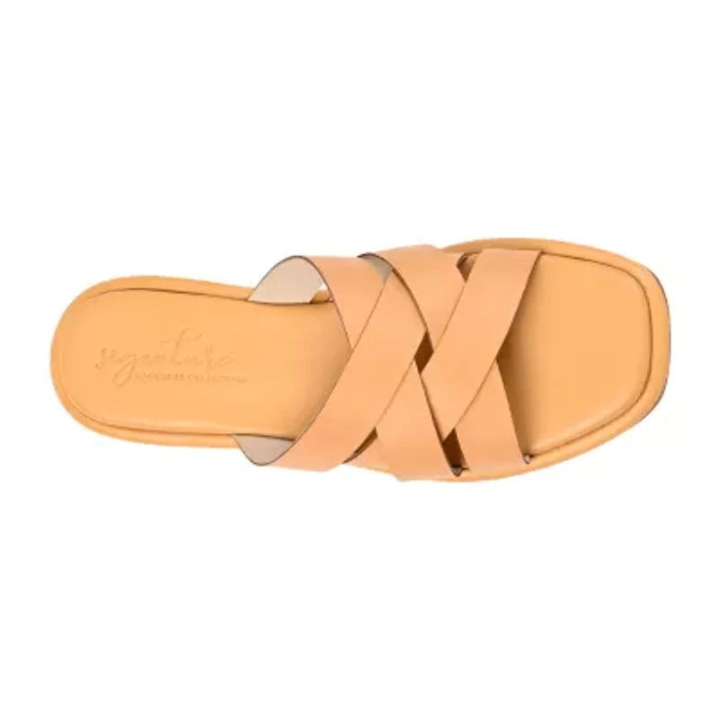 Journee Signature Womens Parkker Slide Sandals