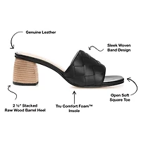 Journee Signature Kellee Womens Square Open Toe Stacked Heel Pumps