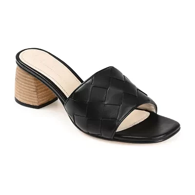 Journee Signature Kellee Womens Square Open Toe Stacked Heel Pumps