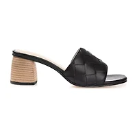 Journee Signature Kellee Womens Square Open Toe Stacked Heel Pumps