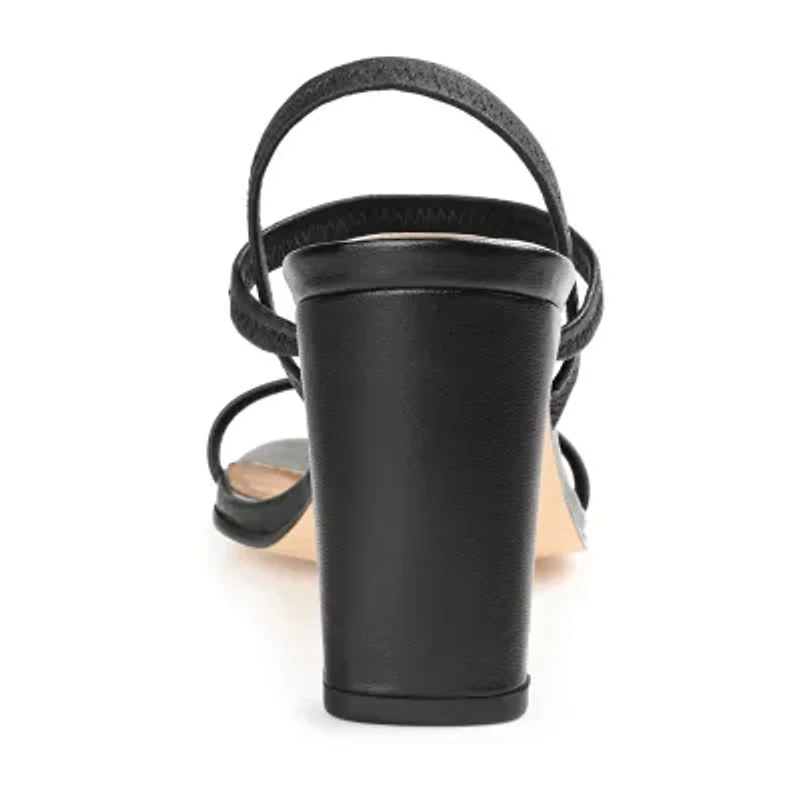 Journee Signature Lenonn Womens Square Open Toe Block Heel Pumps