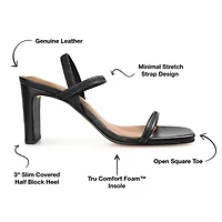 Journee Signature Lenonn Womens Square Open Toe Block Heel Pumps