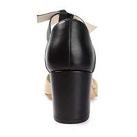 Journee Signature Camille Womens Pointed Closed Toe Block Heel Pumps