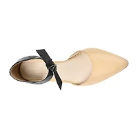 Journee Signature Camille Womens Pointed Closed Toe Block Heel Pumps