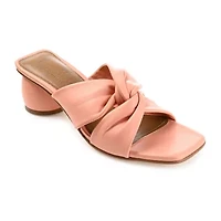 Journee Signature Charlize Womens Square Open Toe Block Heel Pumps