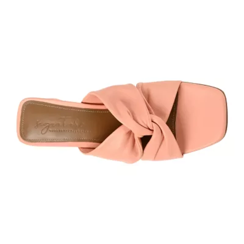 Journee Signature Charlize Womens Square Open Toe Block Heel Pumps