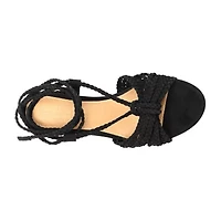Journee Signature Railee Womens Round Open Toe Stacked Heel Pumps