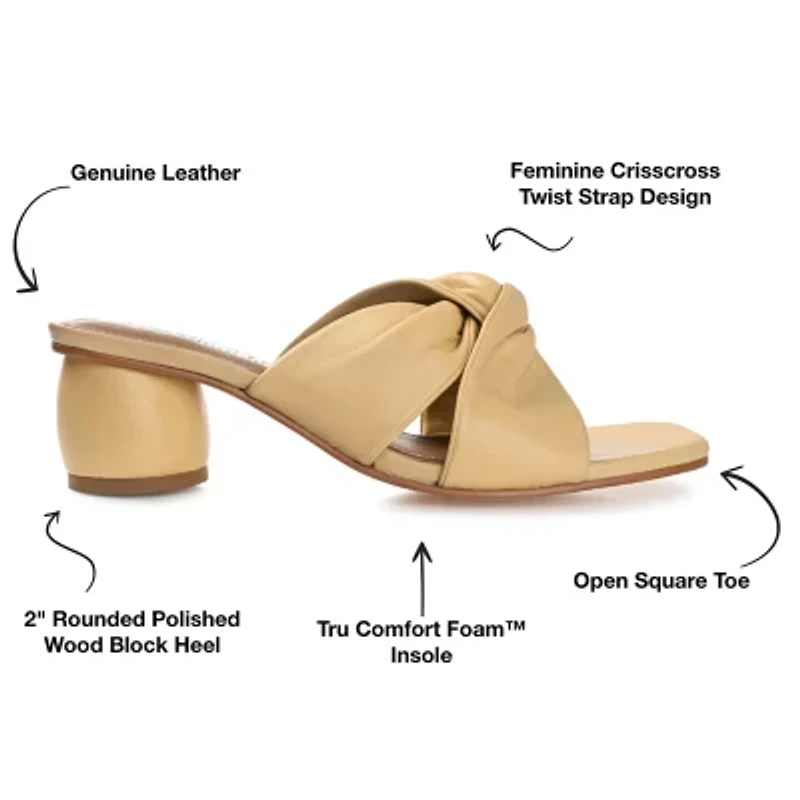 Journee Signature Charlize Womens Square Open Toe Block Heel Pumps