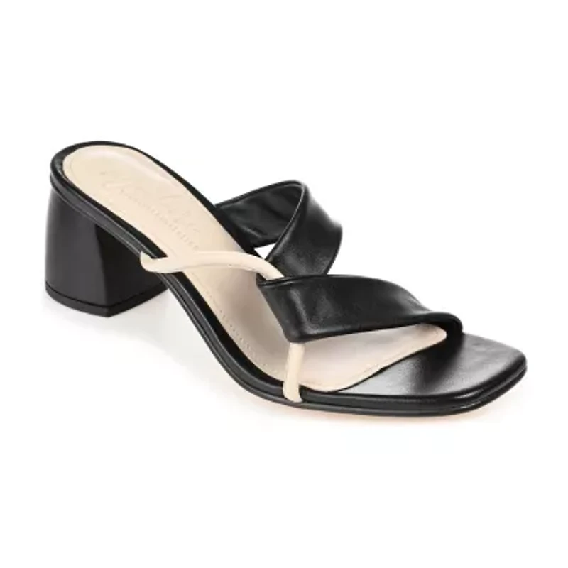 Journee Signature Jossette Womens Square Open Toe Block Heel Pumps