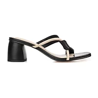 Journee Signature Jossette Womens Square Open Toe Block Heel Pumps