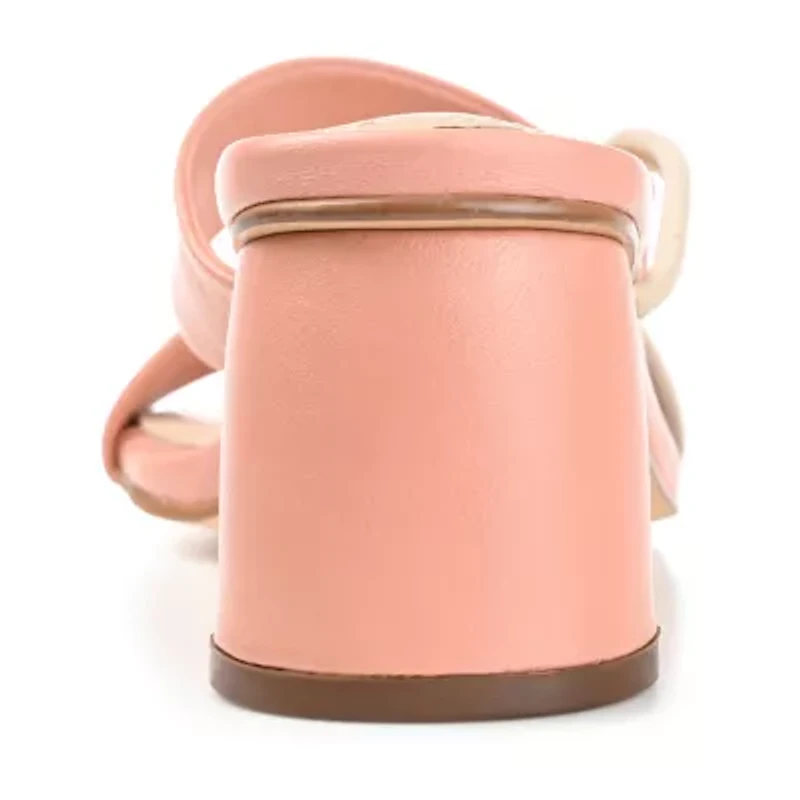 Journee Signature Jossette Womens Square Open Toe Block Heel Pumps