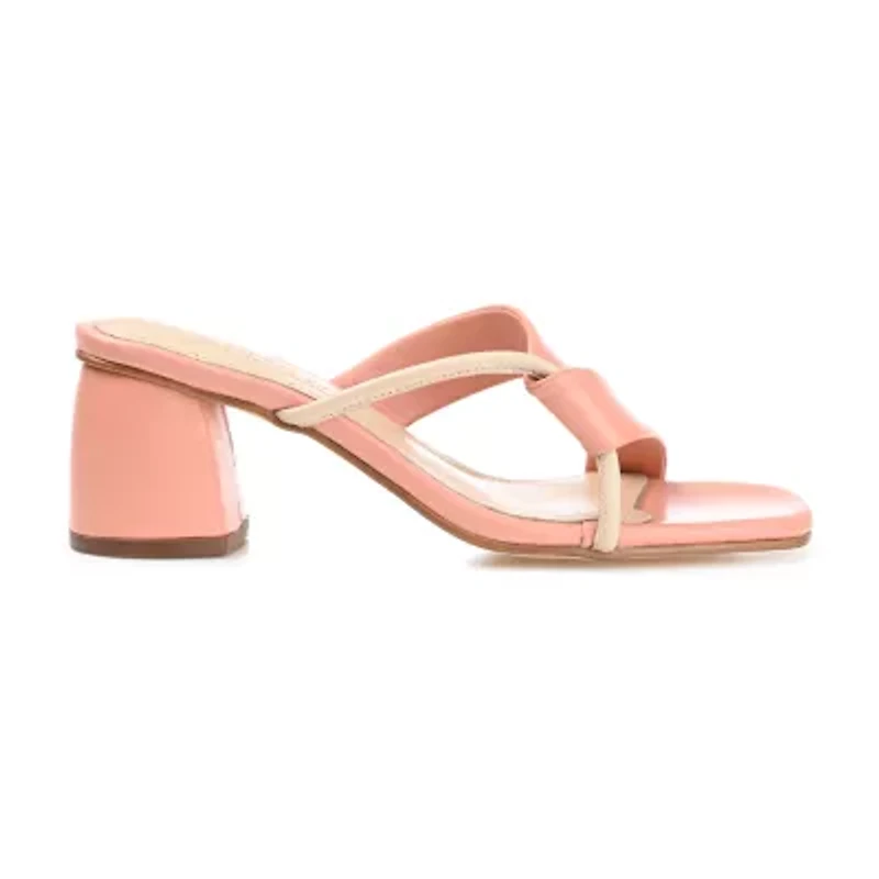 Journee Signature Jossette Womens Square Open Toe Block Heel Pumps