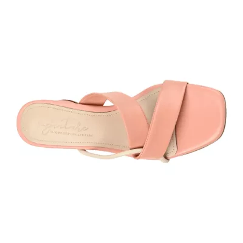 Journee Signature Jossette Womens Square Open Toe Block Heel Pumps