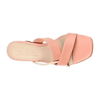 Journee Signature Jossette Womens Square Open Toe Block Heel Pumps