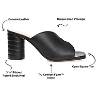 Journee Signature Karah Womens Square Open Toe Block Heel Pumps