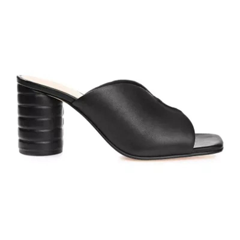 Journee Signature Karah Womens Square Open Toe Block Heel Pumps