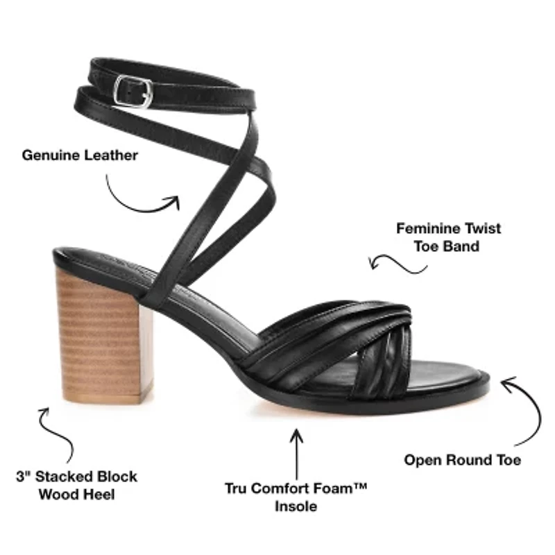 Journee Signature Freeda Womens Round Open Toe Stacked Heel Pumps