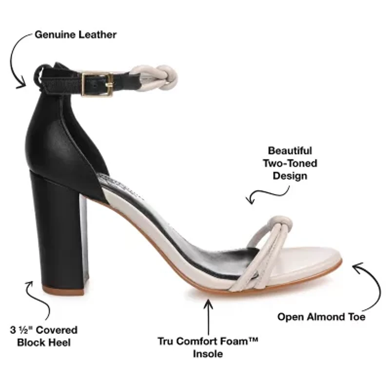 Journee Signature Jettah Womens Pointed Open Toe Block Heel Pumps