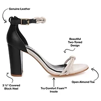 Journee Signature Jettah Womens Pointed Open Toe Block Heel Pumps