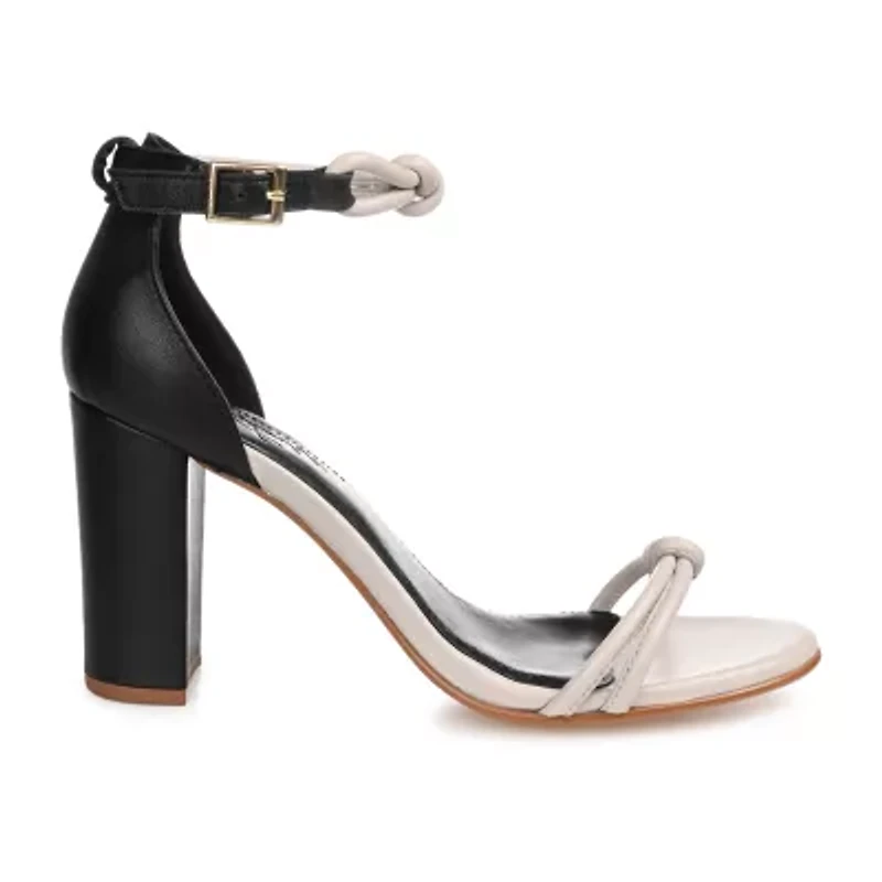 Journee Signature Jettah Womens Pointed Open Toe Block Heel Pumps