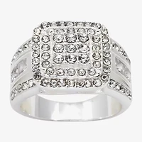 Sparkle Allure Womens Cubic Zirconia Pure Silver Over Brass Cocktail Ring