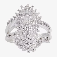 Sparkle Allure Womens Cubic Zirconia Pure Silver Over Brass Cocktail Ring