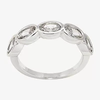 Sparkle Allure Womens 5MM Cubic Zirconia Pure Silver Over Brass Eternity Band