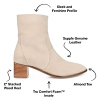 Journee Signature Womens Airly Stacked Heel Booties