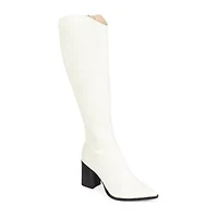 Journee Signature Womens Laila Stacked Heel Dress Boots