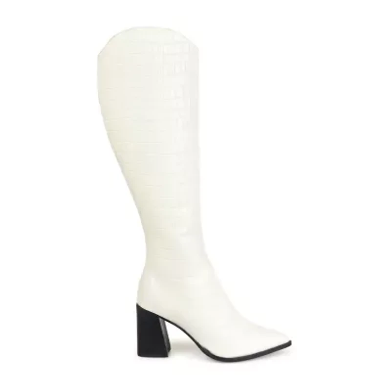 Journee Signature Womens Laila Stacked Heel Dress Boots