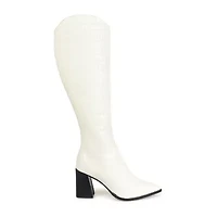 Journee Signature Womens Laila Stacked Heel Dress Boots