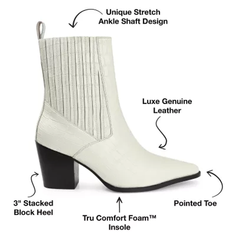Journee Signature Womens Markka Stacked Heel Booties