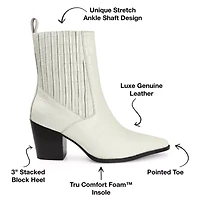 Journee Signature Womens Markka Stacked Heel Booties